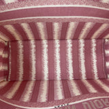CHRISTIAN DIOR PINK & CRM STRIPED LARGE BOOK TOTE