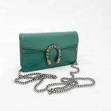 GUCCI DIONYSUS SUPER MINI MULTI WAY IN EMERALD GREEN LEA W CRYSTAL