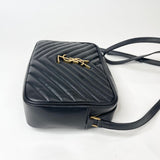 SAINT LAURENT LOU CAMERA CROSSBODY IN BLK CHEVRON LEA & GHW