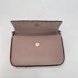 VALENTINO ROCKSTUD POUDRE PEBBLED LEATHER TOP HANDLE MINI CROSSBODY