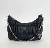 PRADA RE EDITION 2005 BLK NAPPA GAUFRE LEATHER CROSSBODY * Hard to get in this leather *