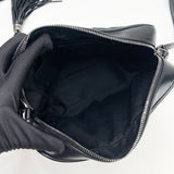 SAINT LAURENT LOU CAMERA IN BLK CHEVRON LEA & AGED SHW