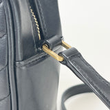 SAINT LAURENT LOU CAMERA CROSSBODY IN BLK CHEVRON LEA & GHW