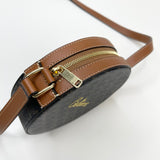 CELINE TRIOMPHE EMBROIDERED ROUND CROSSBODY BAG