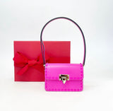 VALENTINO ROCKSTUD23 HOT PINK SMALL LEATHER CROSSBODY/ SHOULDER BAG