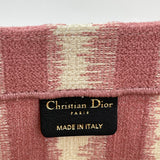 CHRISTIAN DIOR PINK & CRM STRIPED LARGE BOOK TOTE