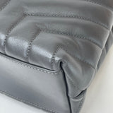 SAINT LAURENT LOULOU SHOPPER TWO WAY GREY LEA & SHW TOTE