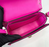 VALENTINO ROCKSTUD23 HOT PINK SMALL LEATHER CROSSBODY/ SHOULDER BAG