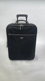 PRADA TESSUTO NYLON AND SAFFIANO LEATHER BLK TROLLEY ROLL LUGGAGE