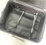 PRADA TESSUTO NYLON AND SAFFIANO LEATHER BLK TROLLEY ROLL LUGGAGE