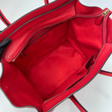CELINE MINI LUGGAGE TOTE IN RED PEBBLED LEATHER + INSERT ORGANIZER