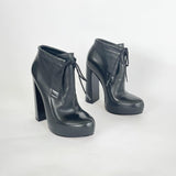 ALEXANDER WANG CONSTANCE BLK LEATHER ANKLE BOOTS