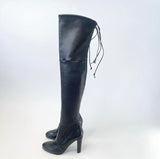 STUART WEITZMAN BLK LEATHER HIGHLAND THIGH HIGH BOOTS SZ 35
