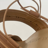 STUART WEITZMAN ABANDON BEIGE TIE UP WEDGE SANDALS sz 6