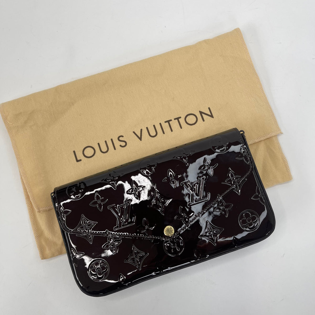 LOUIS VUITTON FELICIE POCHETTE IN MONOGRAM AMARANTH ( BURGUNDY