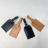 LOUIS VUITTON BLACK LEATHER LUGGAGE TAG BLANK STAMP