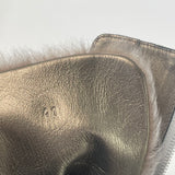 BRUNELLO CUCINELLI GREY SUEDE & FUR LINED W CASHMERE LACE ANKLE BOOTS