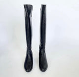STUART WEITZMAN MAINLAND BLK LEATHER STRETCH OTK BOOTS SZ 6.5