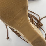STUART WEITZMAN ABANDON BEIGE TIE UP WEDGE SANDALS sz 6