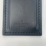LOUIS VUITTON BLACK LEATHER LUGGAGE TAG BLANK STAMP