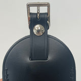 LOUIS VUITTON BLACK LEATHER LUGGAGE TAG BLANK STAMP