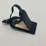 LOUIS VUITTON BLACK LEATHER LUGGAGE TAG BLANK STAMP