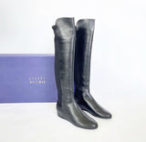STUART WEITZMAN MAINLAND BLK LEATHER STRETCH OTK BOOTS SZ 6.5