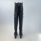 STUART WEITZMAN BLK LEATHER HIGHLAND THIGH HIGH BOOTS SZ 35