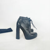 ALEXANDER WANG CONSTANCE BLK LEATHER ANKLE BOOTS