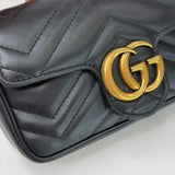 GUCCI MARMONT SUPER MINI IN BLK LEA & GHW
