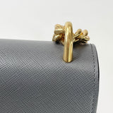 PRADA GRAY SAFFIANO LEA MINI SHOULDER BAG / CROSSBODY