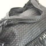 BOTTEGA VENETA WOVEN BLK CALF LEA LARGE FRINGE HOBO - BLuxe Boutique