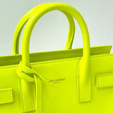 SAINT LAURENT SAC DE JOUR NANO IN NEON YELLOW SMOOTH LEA & ROSE GOLD HW