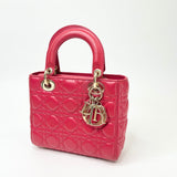 CHRISTIAN DIOR MY ABCDIOR LADY DIOR SMALL IN RED LMSKN LEA & LIGHT GHW W STRAP