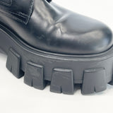 PRADA MONOLITH BOOTS IN BLK LEA & RE NYLON sz 36.5