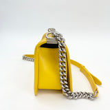 PRE LOVED CHANEL MEDIUM BOY IN YELLOW PYTHON LEA W RHW