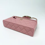 CHANEL SLIM VANITY TOP HANDLE W CHAIN IN PINK CAVIAR LEA & LIGHT GHW