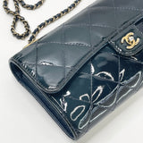 PRE LOVED CHANEL NAVY PATENT LEA WOC/ CROSSBODY