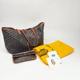 GOYARD ST LOUIS PM BLK COATED CANVAS TOTE + POUCH - BLuxe Boutique