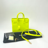 SAINT LAURENT SAC DE JOUR NANO IN NEON YELLOW SMOOTH LEA & ROSE GOLD HW