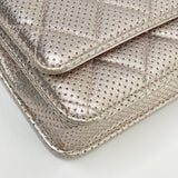 CHANEL CHAMPAGNE IRIDESCENT PERFORATED LEA CLASSIC WOC W GHW