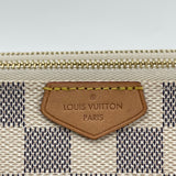 LOUIS VUITTON DOUBLE ZIP POCHETTE IN DAMIER AZUR & GHW