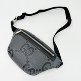GUCCI JUMBO GG GREY BELT BAG