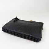 LOUIS VUITTON DOUBLE ZIP POCHETTE CROSSBODY IN BLK EMPREINTE LEA