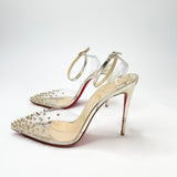 CHRISTIAN LOUBOUTIN SPIKOO PVC GOLD SPIKE PUMPS sz 39