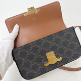 CELINE CLAUDE TRIOMPHE CANVAS & LEA SHOULDER CARRY BAG