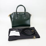 GIVENCHY SMALL ANTIGONA IN DARK GREEN SMOOTH LEATHER & GHW
