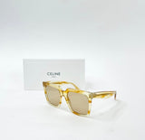 CELINE SQUARE BRN/ AMBER ACETATE SUNGLASSES