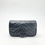 GUCCI MARMONT BLK LEATHER SUPER MINI