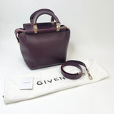 GIVENCHY HGD BURGUNDY LEA 2 WAY TOTE BAG